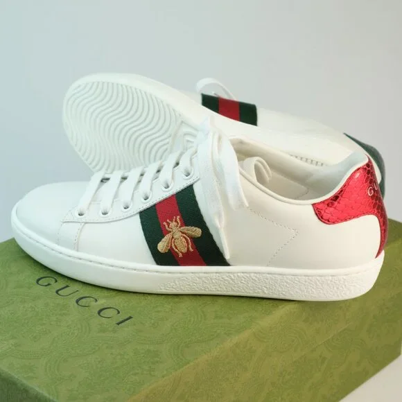 Gucci Ace Bee Sneakers, White, EU 35 - Picture 7 of 9